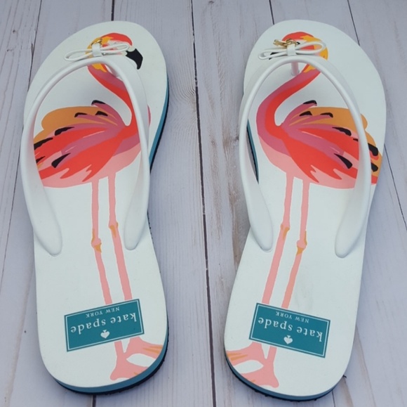 kate spade flip flops flamingo